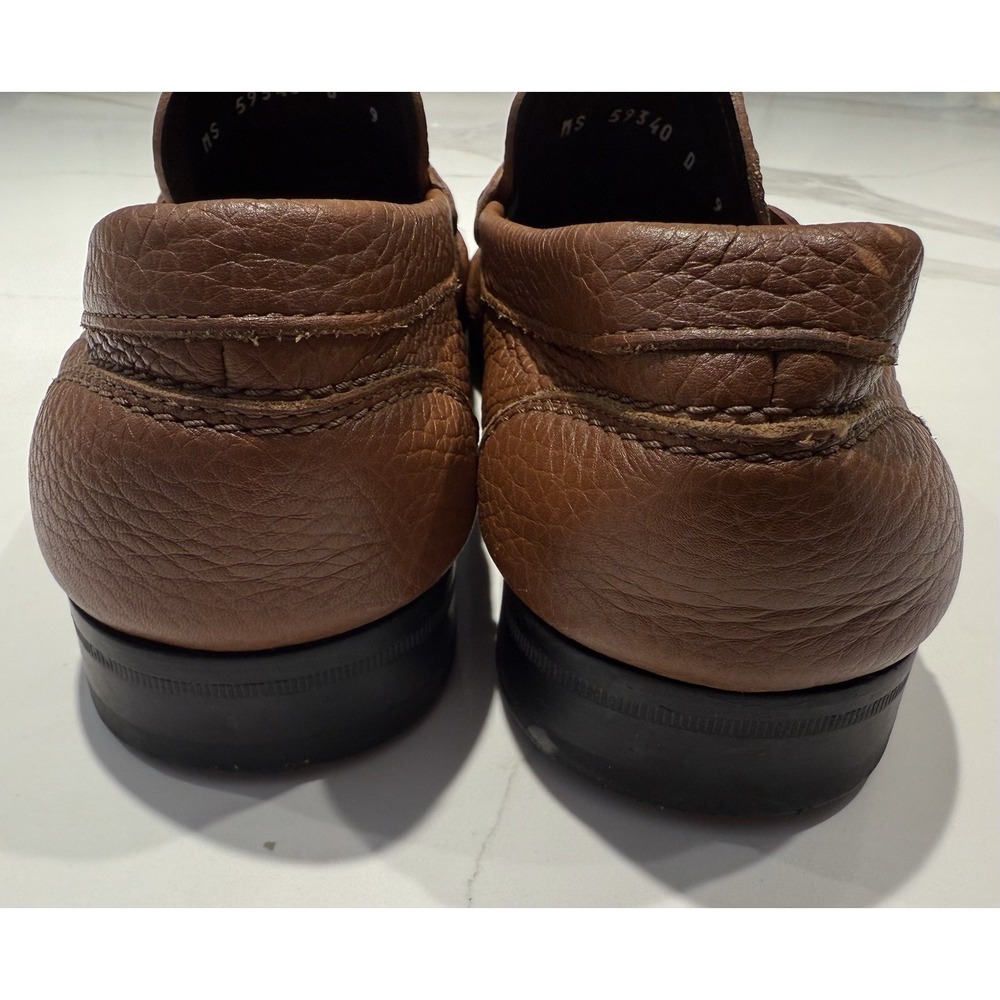 Salvatore Ferragamo Bravo Pebbled Buckle Loafer Brown Tan Size 9 D MS 28008 - Picture 3 of 9